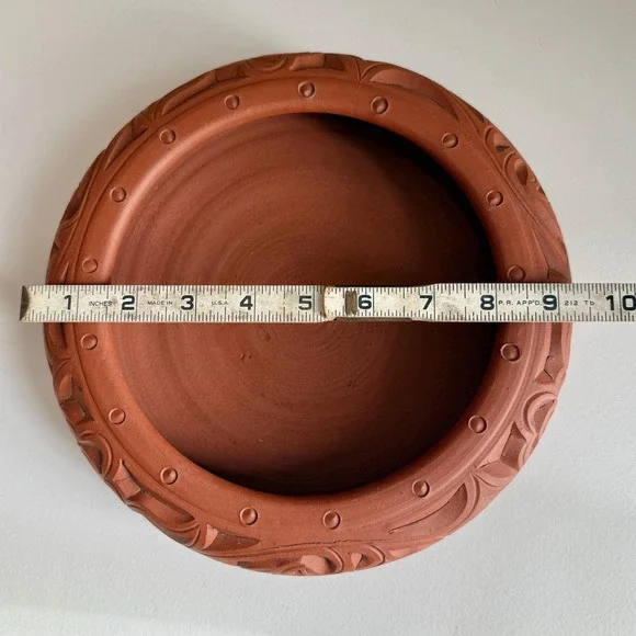 Vintage Bonsai Planter Unglazed Carved Bowl Terra Cotta Clay Bowl Succulent Pot - Picture 15 of 17